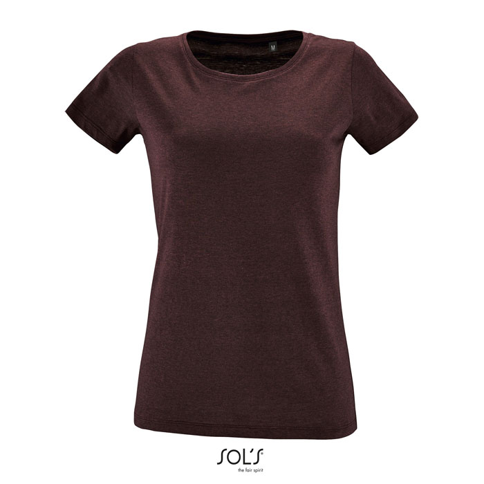 T-shirt coton personnalisé femme 150g - REGENT FIT oxblood chiné